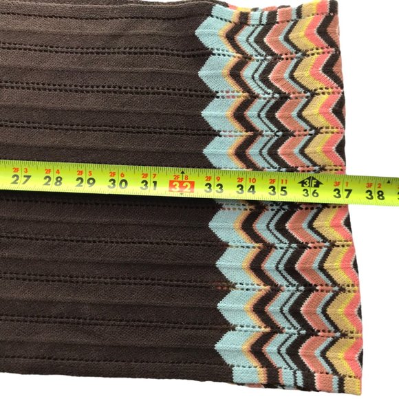 MISSONI for Target Scarf Brown Pink Blue Chevron Stripe.  Long. - Picture 6 of 10